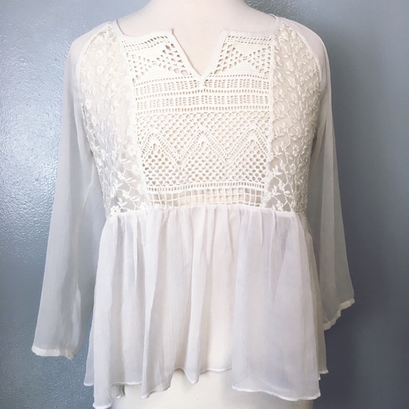 American Rag Tops - AMERICAN RAG CIE PURE LACE SHEER BOHO SHIRT